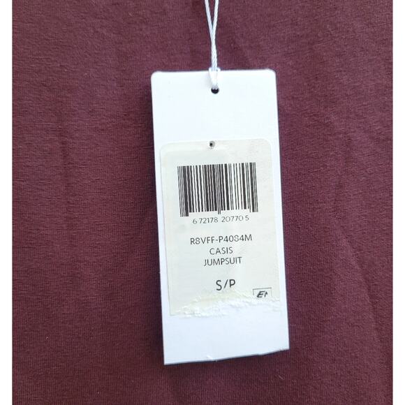 Eileen Fisher Casis Jumpsuit Lightweight Viscose Jersey Wine Burgundy Small - Picture 4 of 8